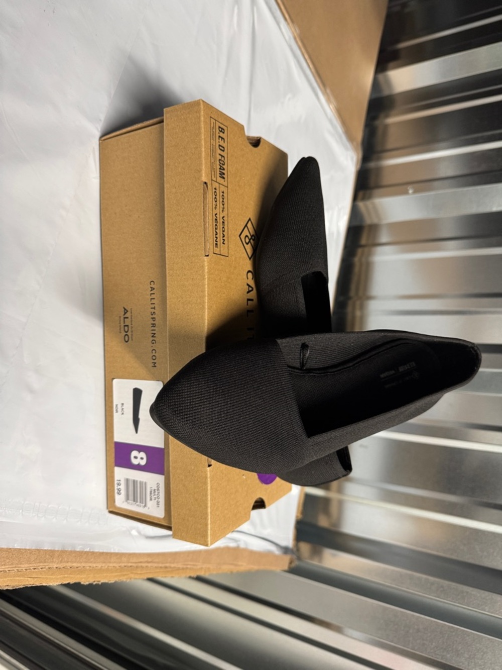 Call It Spring Black Pointed-Toe Slip-On Flats— Size 6 only